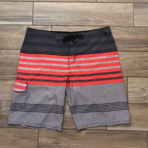 Orange and Gray striped Men’s Board Shorts